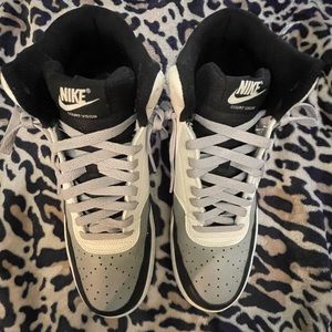 black, white & grey nike court visions